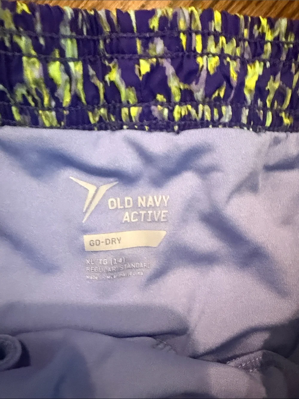 Old Navy Purple and Neon Yellow Girls Athletic Shorts